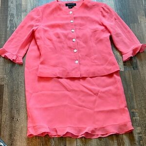 Chic Coral Women's Skirt Set